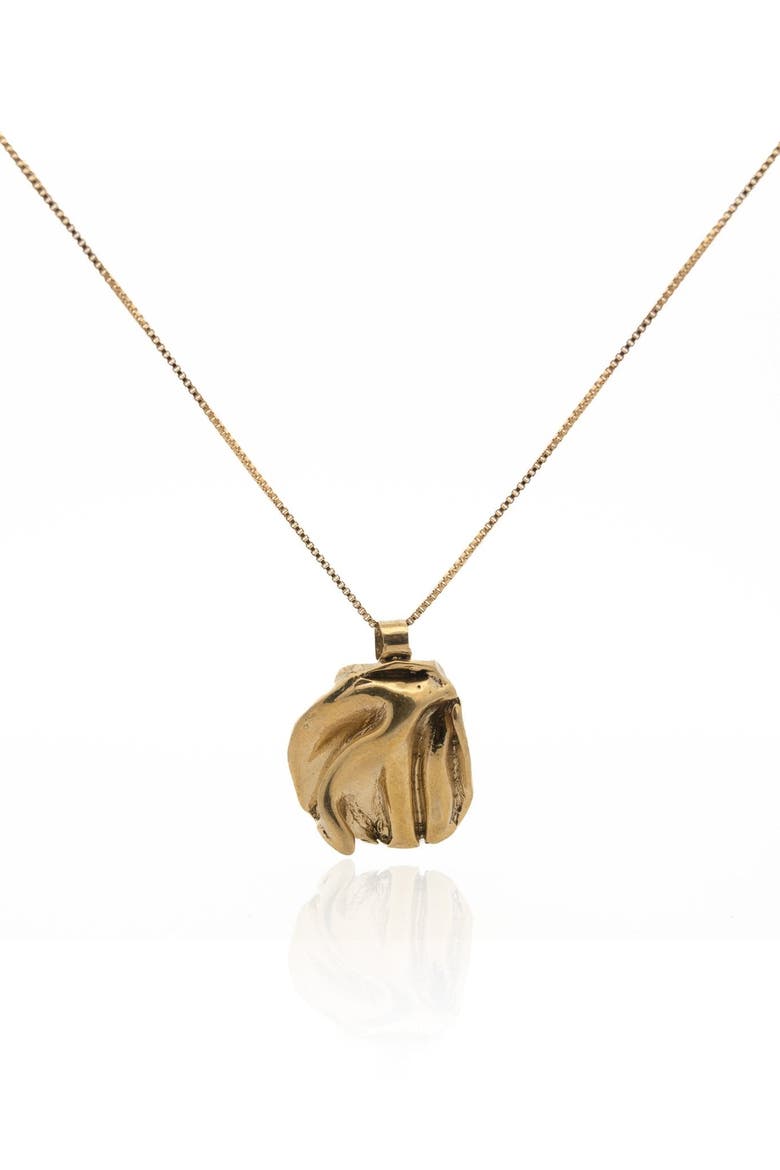 Undulating Gold Dea Dia Gold Panamint Folded Pendant Necklace - Chain or Leather Cord ...