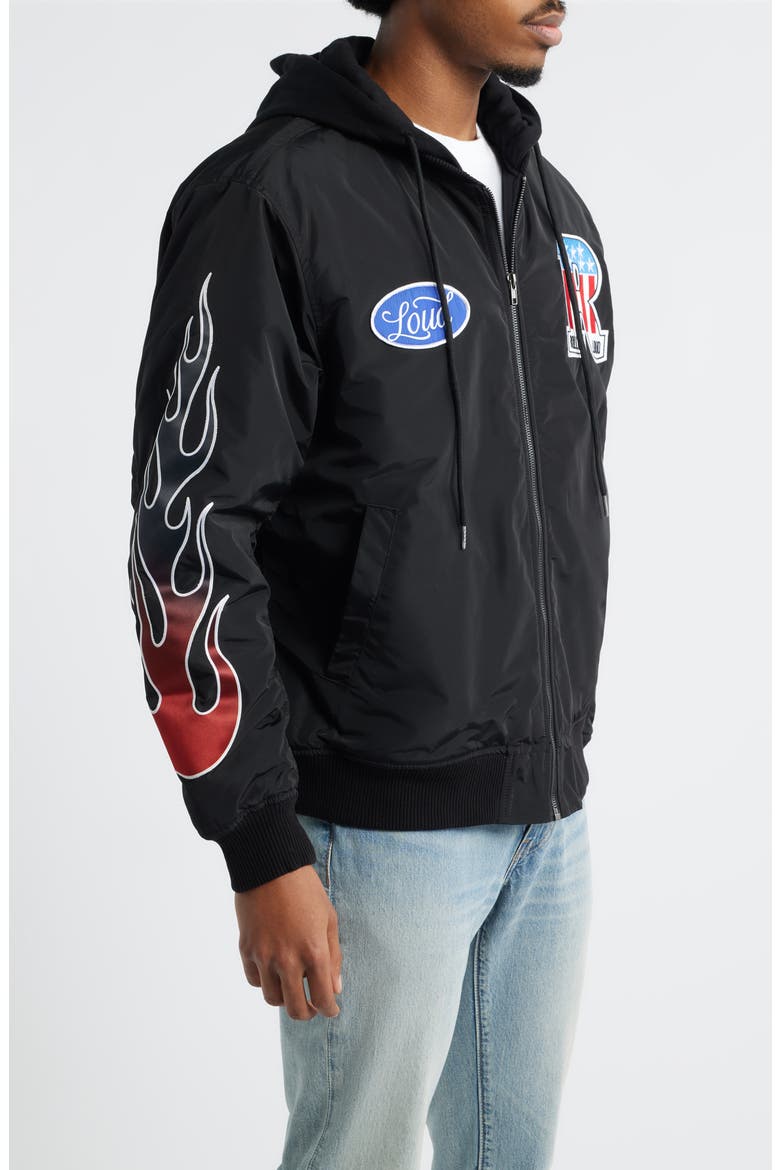 Starting Line Flight Jacket, Alternate, color, BLACK