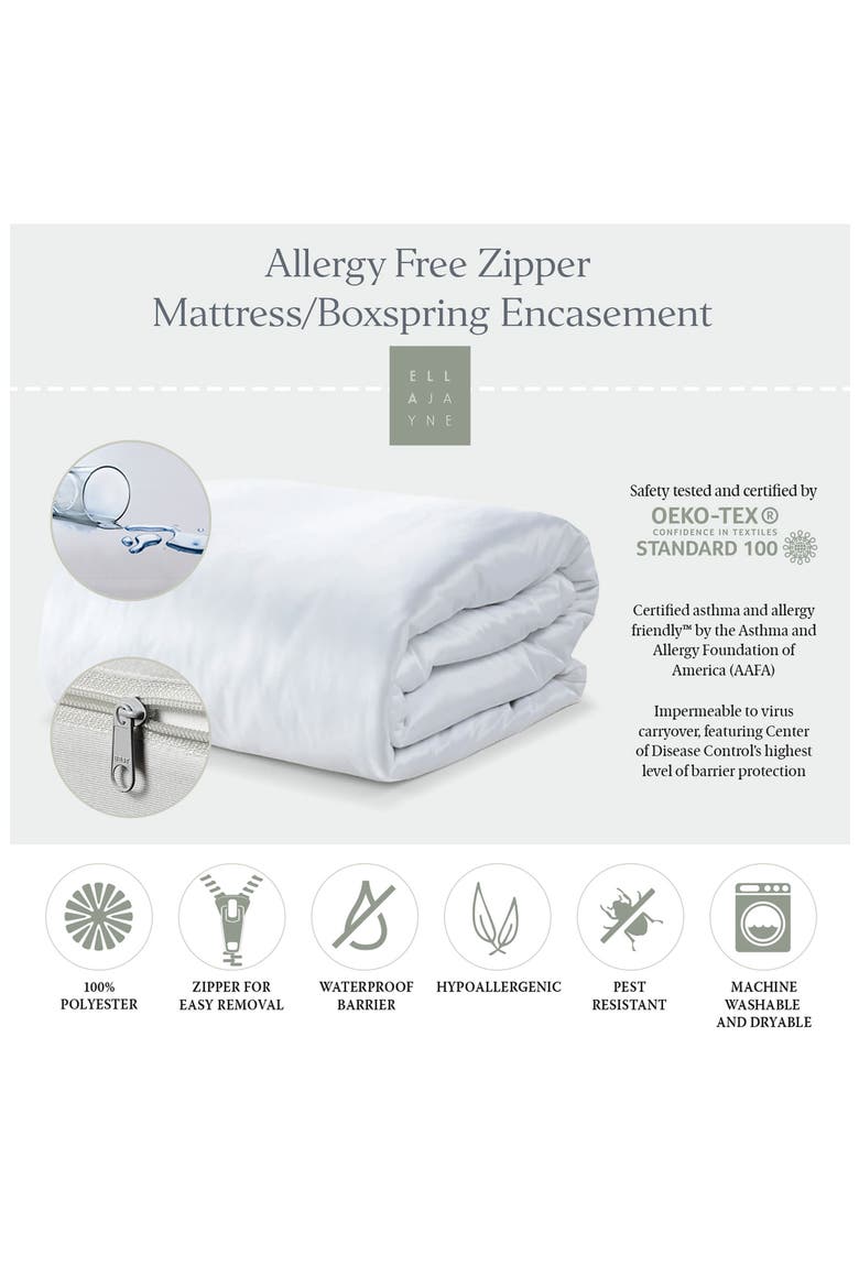 Allergy Free Zipper Mattress/Boxspring Encasement, Alternate, color, WHITE