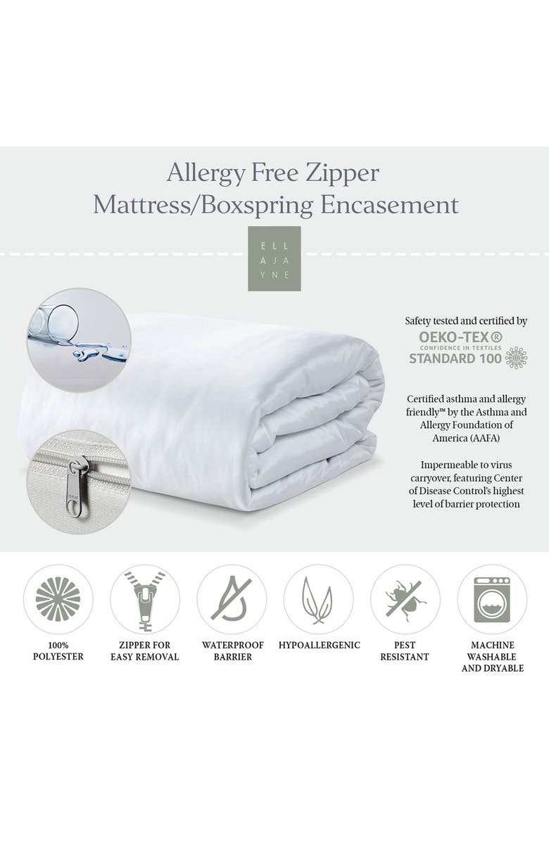 ELLA JAYNE HOME Allergy Free Zipper Mattress/Boxspring Encasement, Alternate, color, White