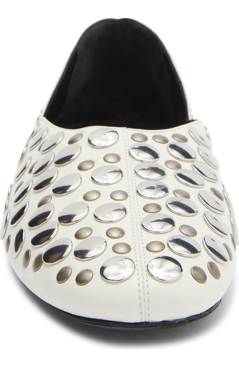Khaite Jane Stud Ballet Flat, Alternate, color, Optic White