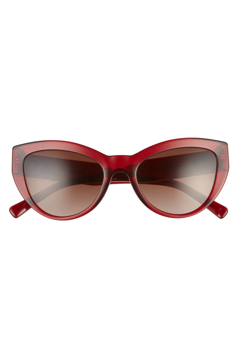 53mm Cat Eye Sunglasses, Alternate, color, BURGUNDY/ BROWN GRADIENT