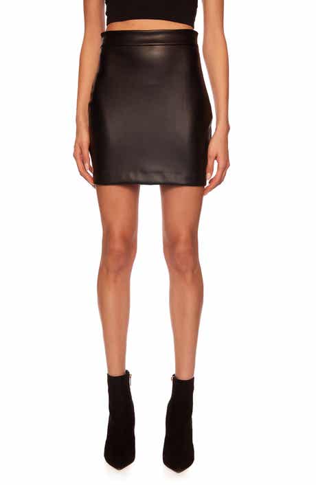 Susana Monaco Faux Leather Miniskirt
