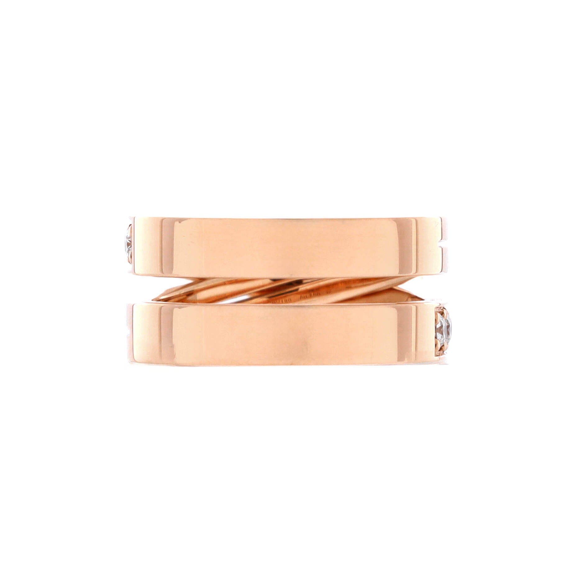Etincelle de Cartier Crossover Ring 18K Rose Gold and Diamonds, Alternate, color, Metallic Gold