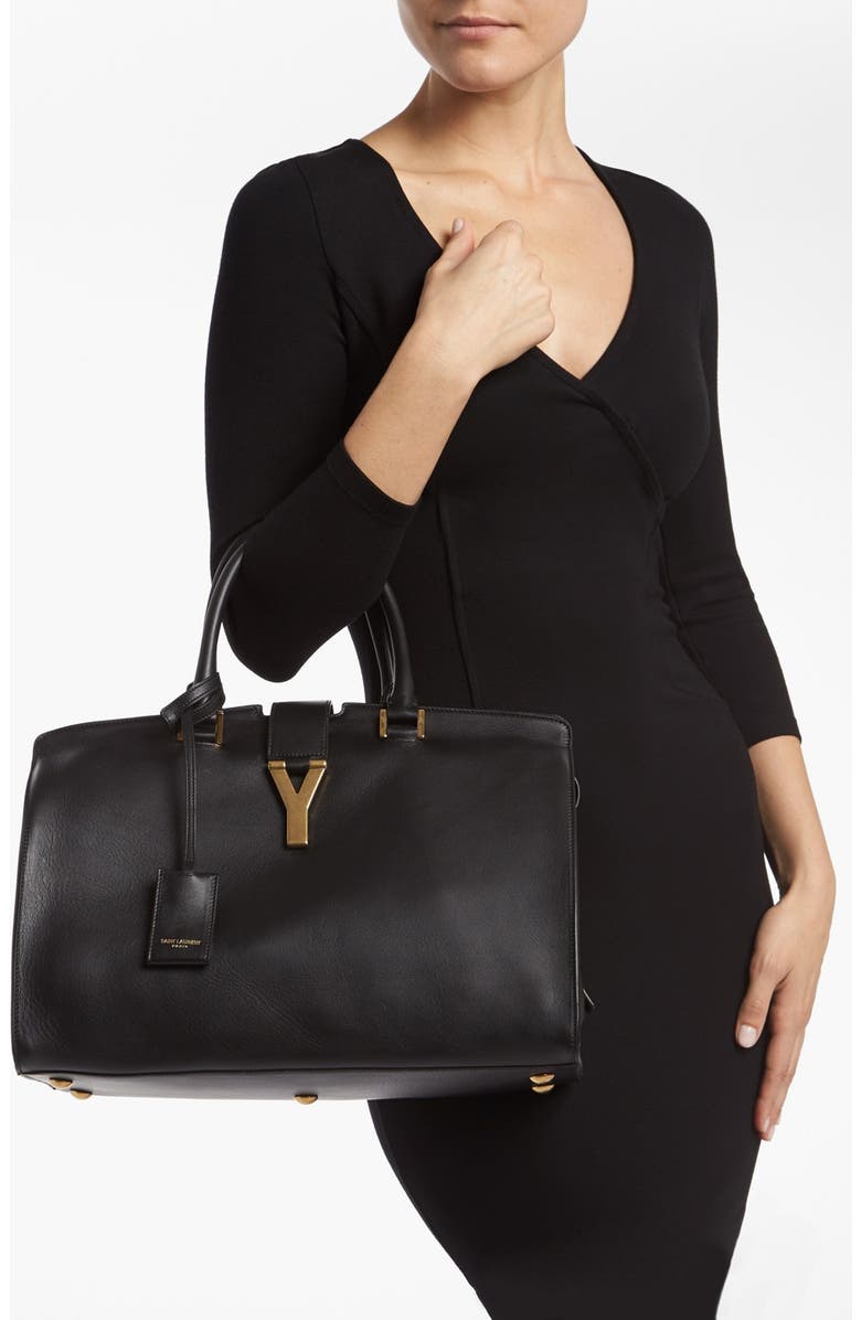 Saint Laurent 'Ligne Y' Leather Satchel, Alternate, color,