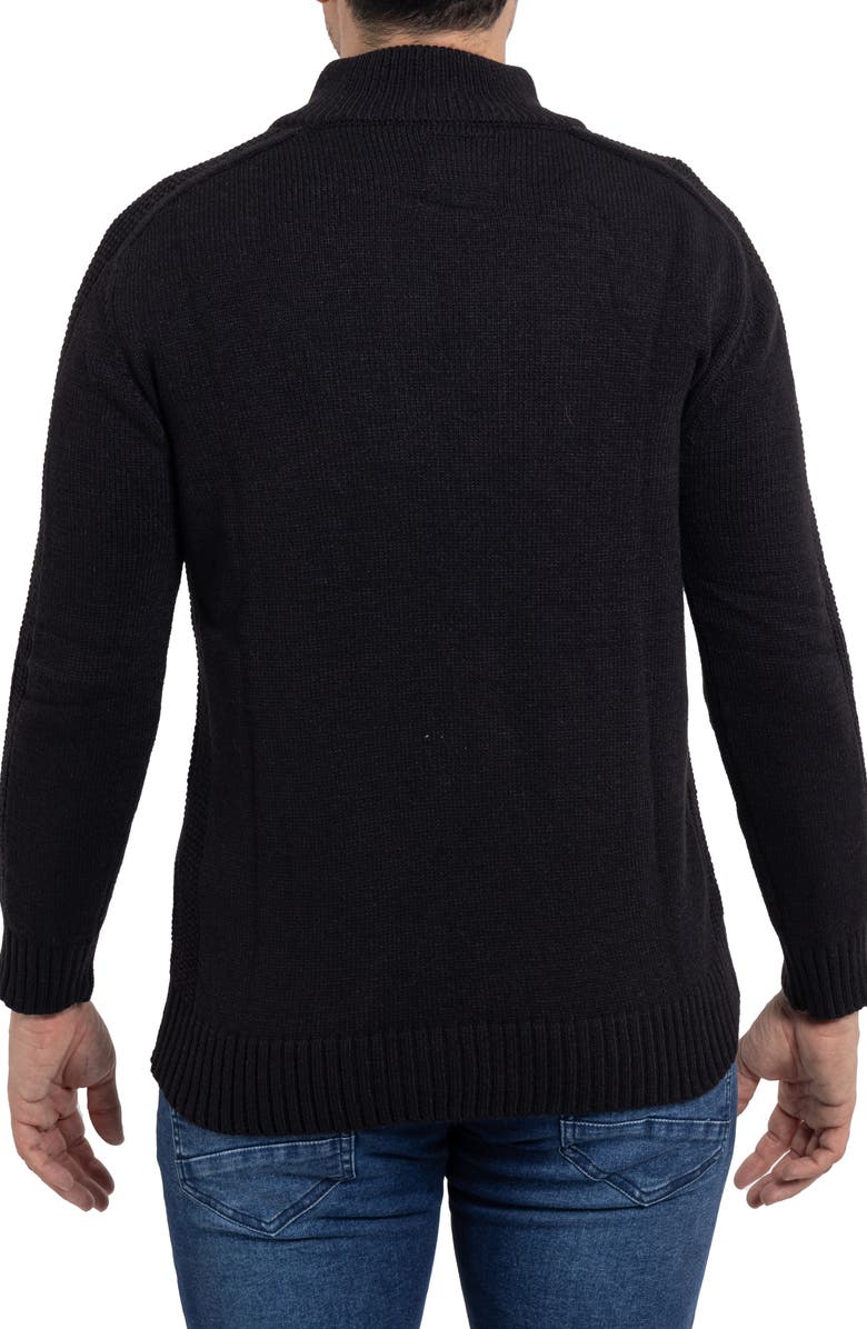XRAY Quarter Zip Marble Knit Sweater, Alternate, color, Black