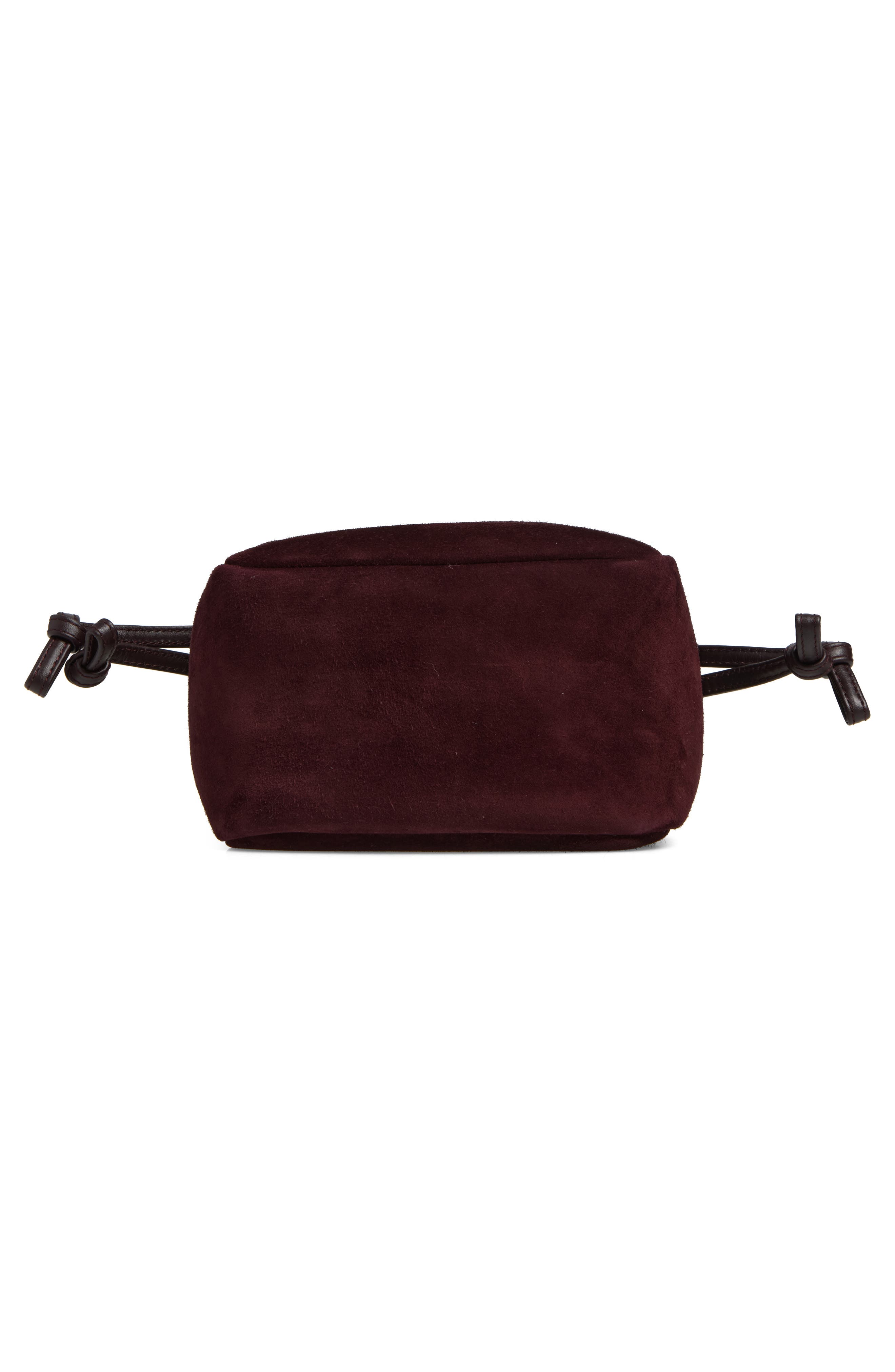 Mini Jamie Carré Rive Gauche Suede Shoulder Pouch, Alternate, color, SMOKY BURGUNDY