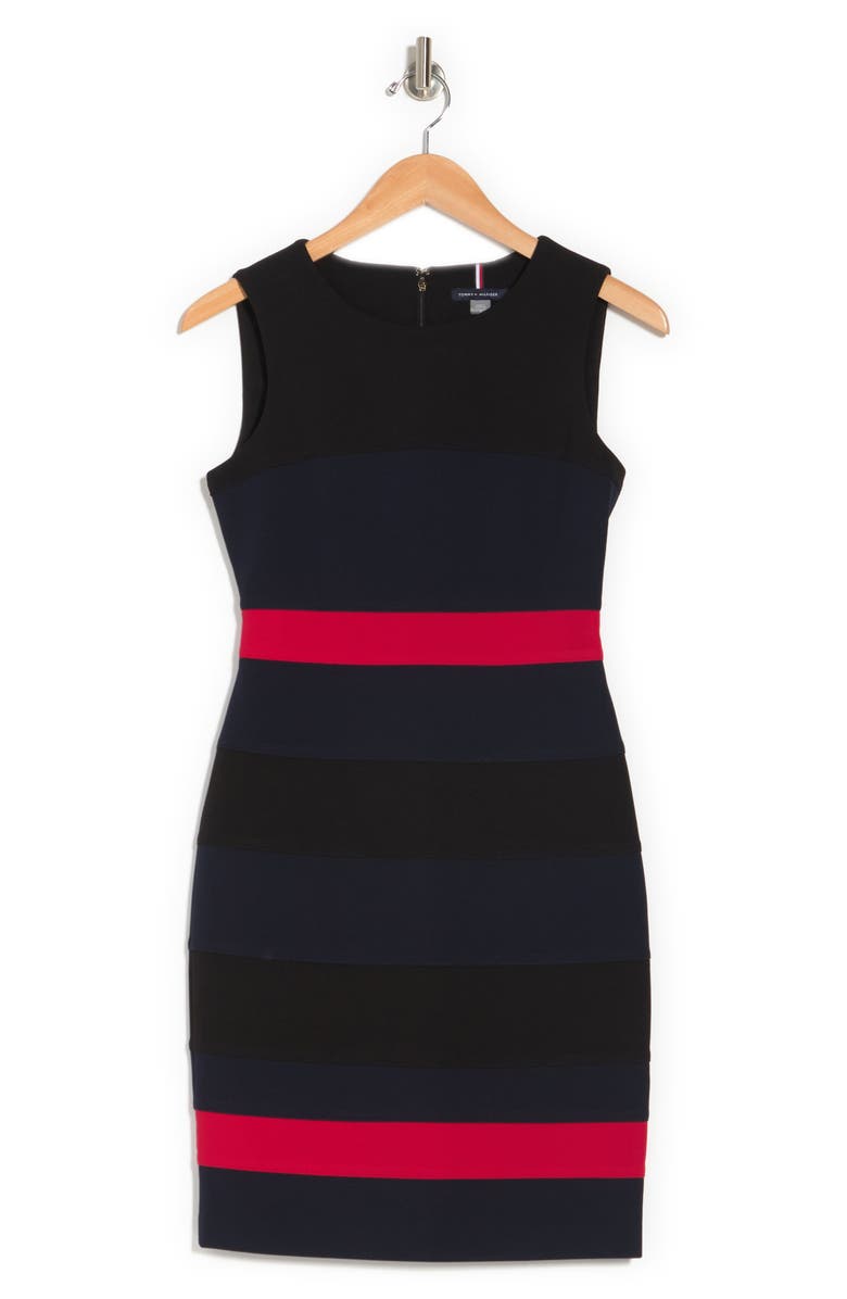 Tommy Hilfiger Colorblock Stripe Crepe Sheath Dress, Alternate, color,