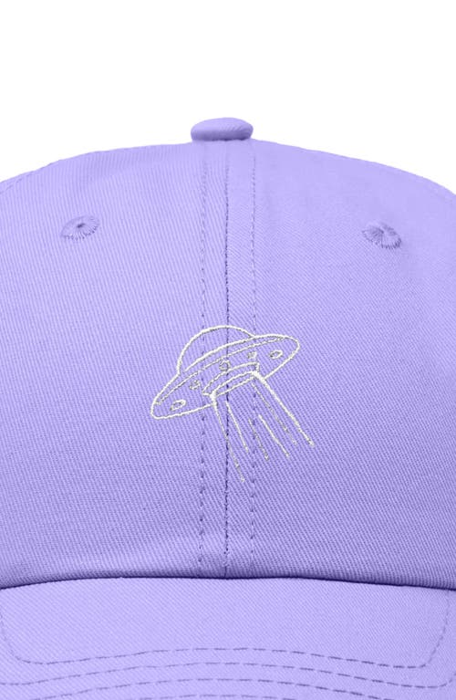 Dalix Ufo Embroidered Adjustable Dad Cap In Lavender