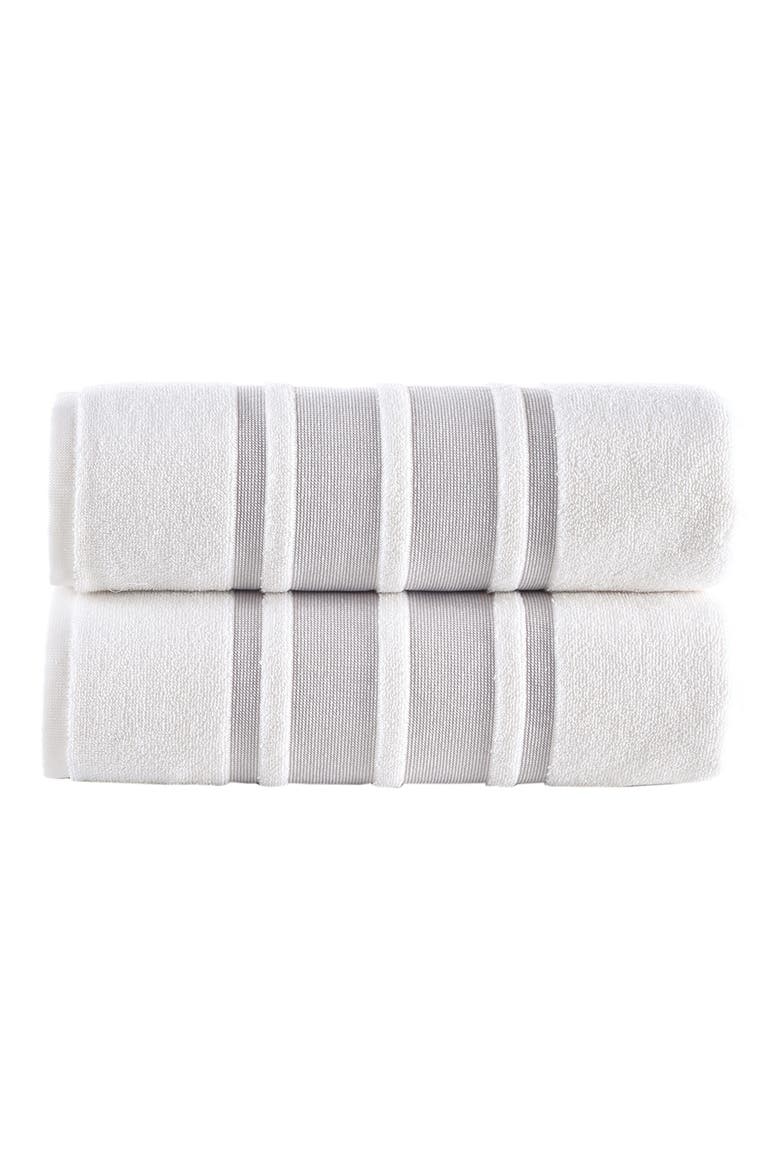 Contrast Border 4-Piece Towel Set, Main, color, TAUPE