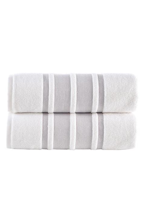Contrast Boarder 2-Piece Towel Set