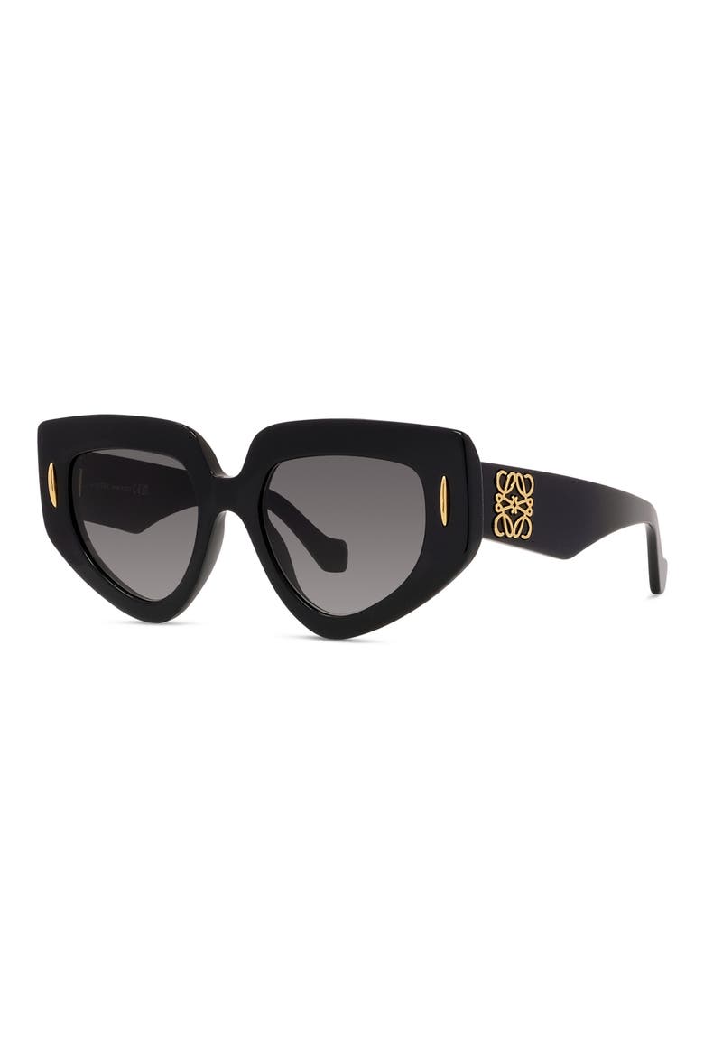 Anagram 51mm Geometric Sunglasses, Alternate, color, SBLK/SMKG