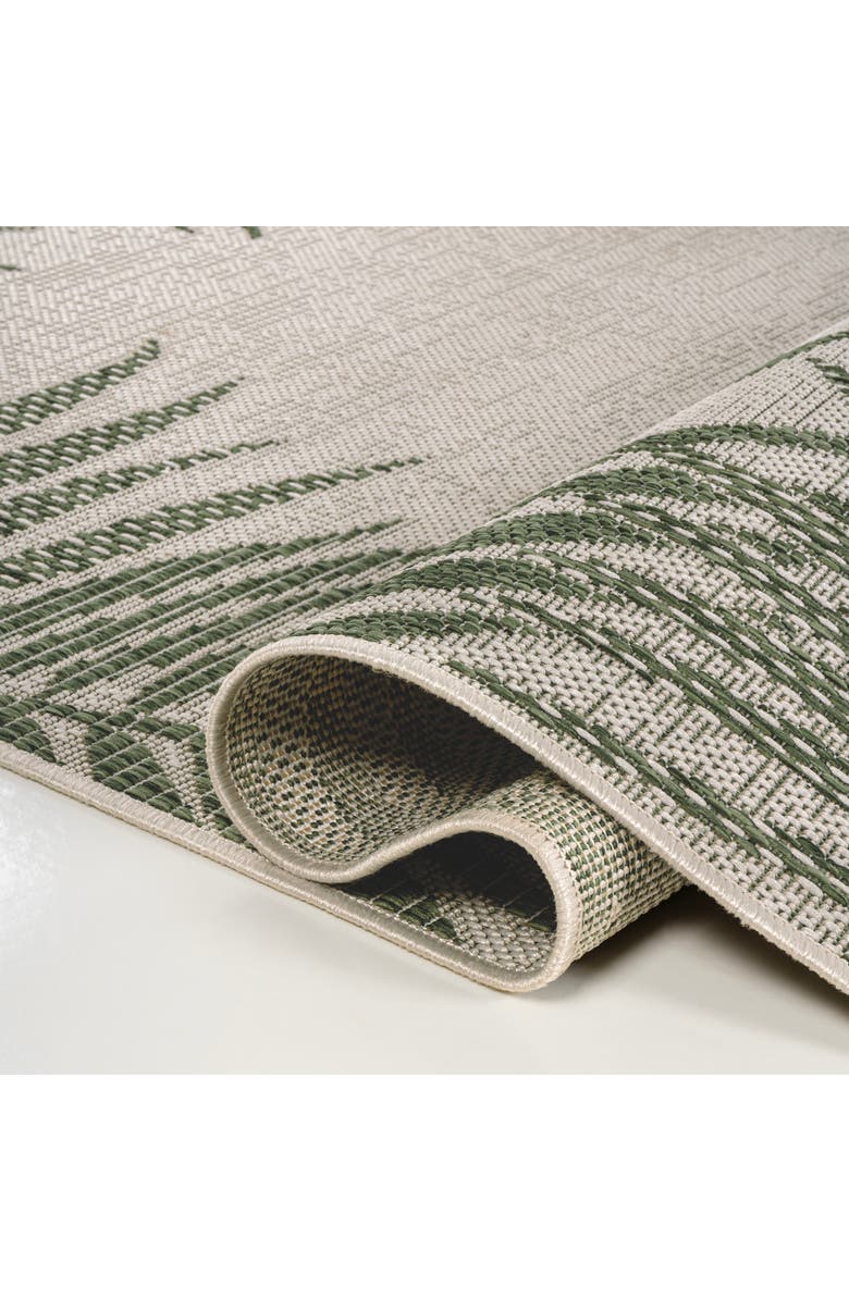 JONATHAN Y Isla Coastal Cottage Palm Frond Border Indoor/Outdoor Area Rug, Alternate, color, Green/Cream