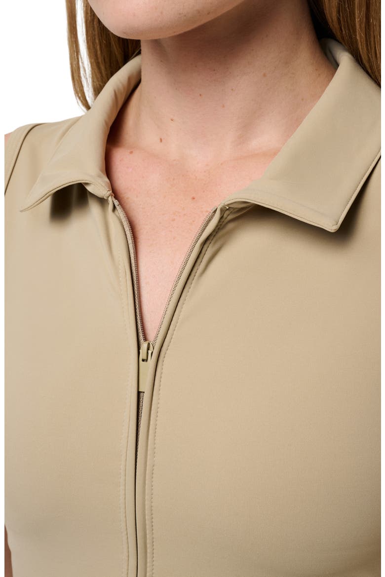 Moveknit Zip Sleeveless Polo, Alternate, color, SOFT TAUPE