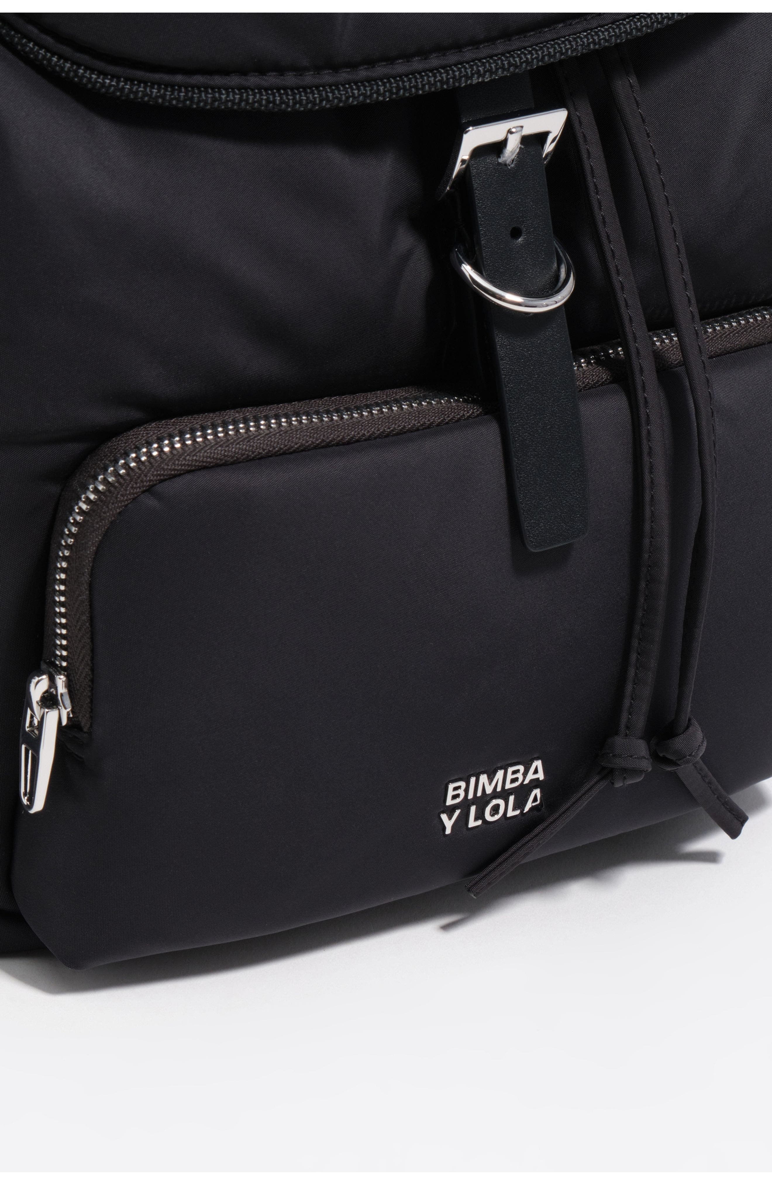 Bimba y Lola Dark anthracite nylon Pocket backpack, Alternate, color, Dark Anthracite