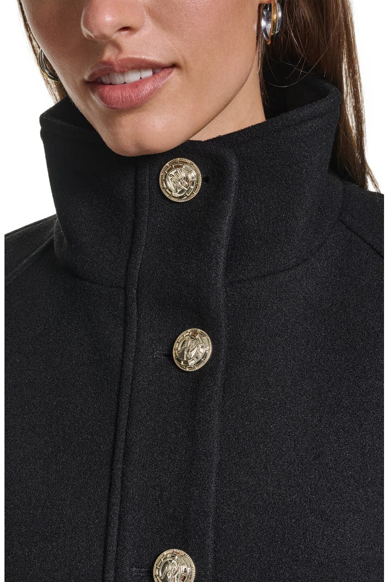 Trapunto Shoulder Walker Coat, Alternate, color, BLACK