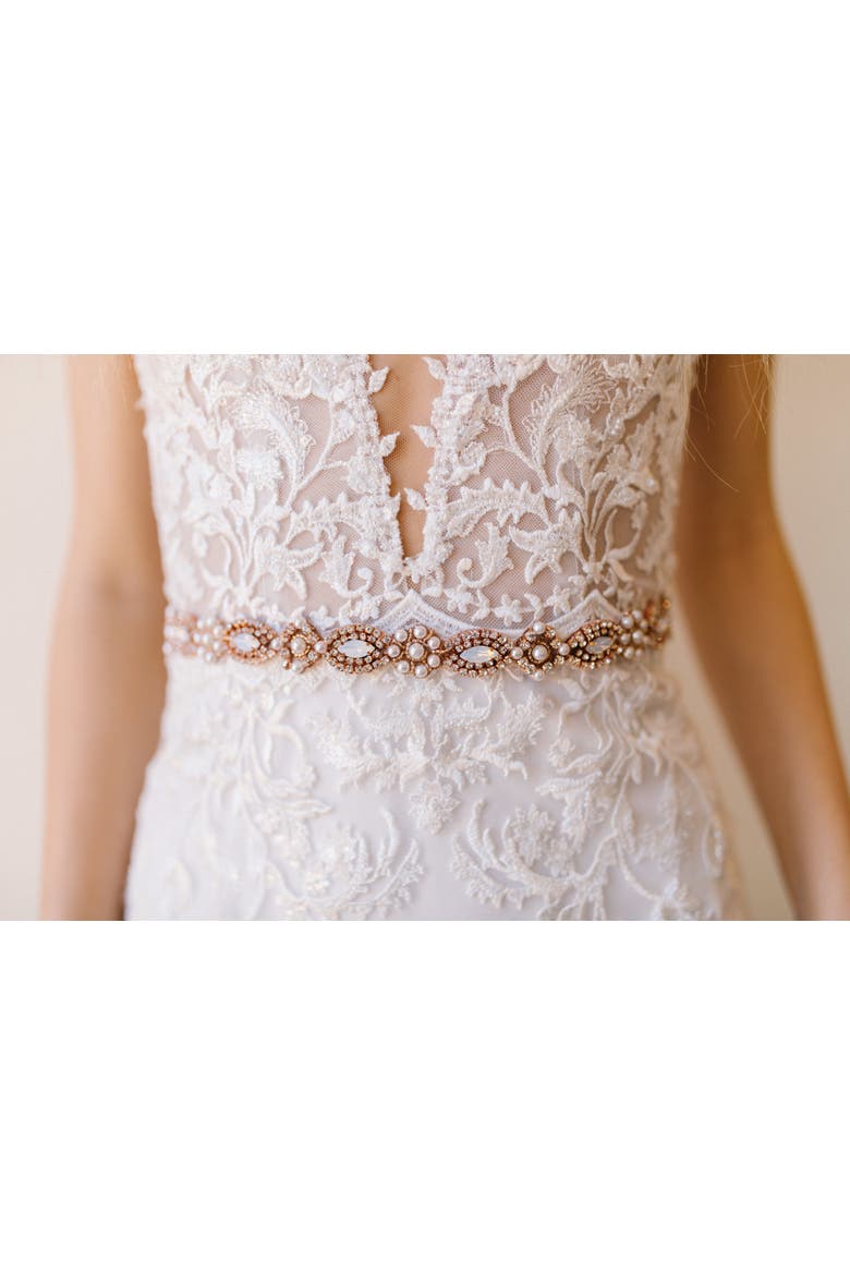 Amara Bridal Belt, Alternate, color, Rose Gold