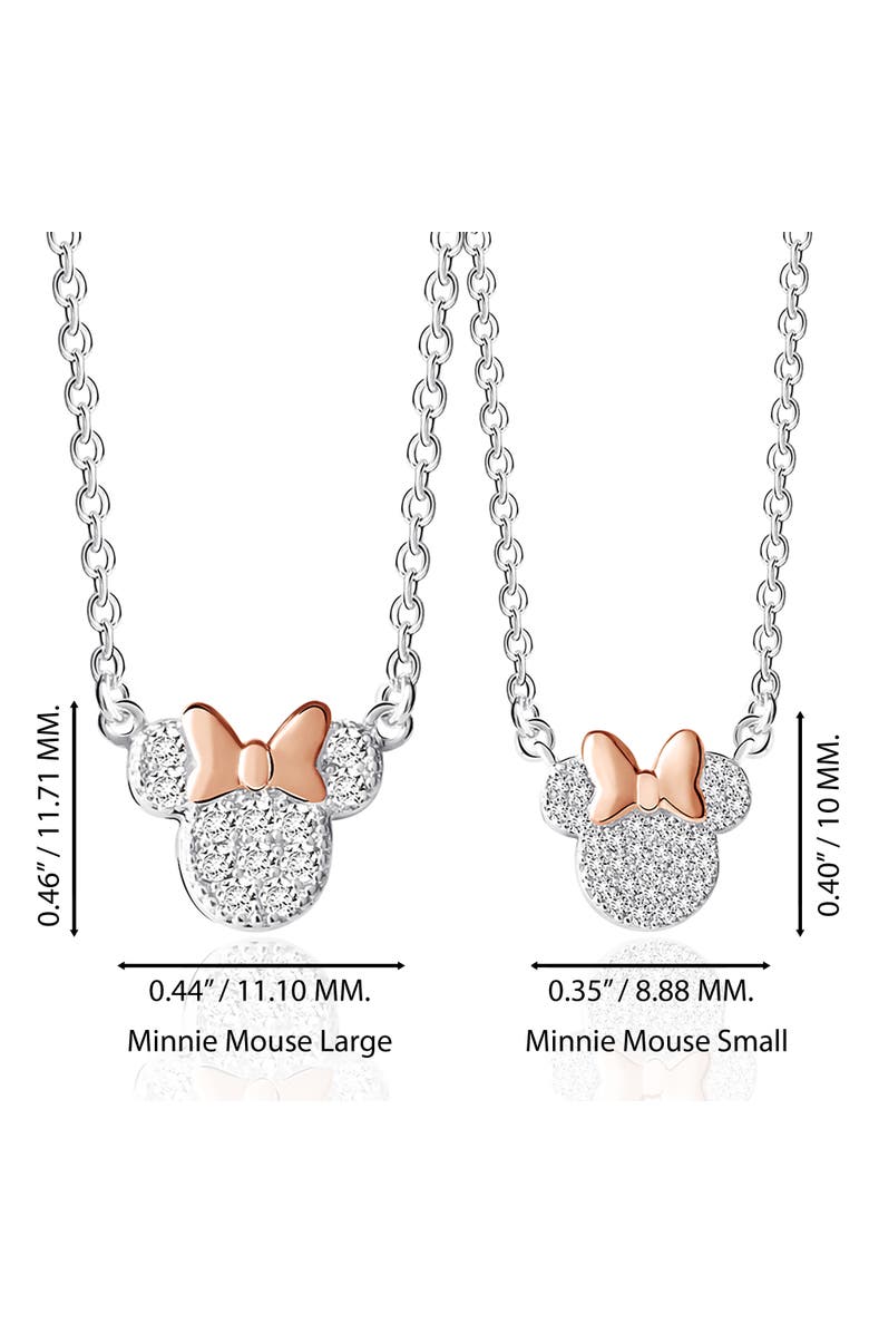 Disney Silver Plated Cubic Zirconia Mommy & Me Necklace Set, Alternate, color, Silver