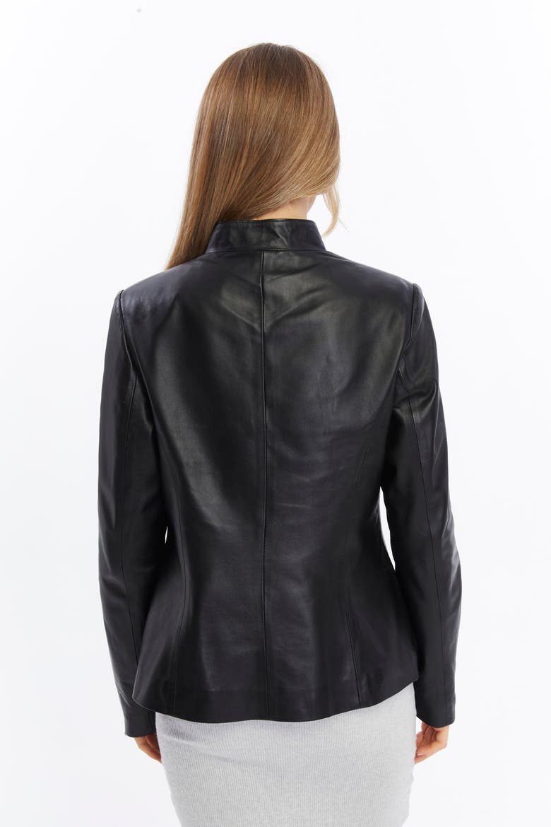 Elspeth Leather Jacket, Alternate, color, Black