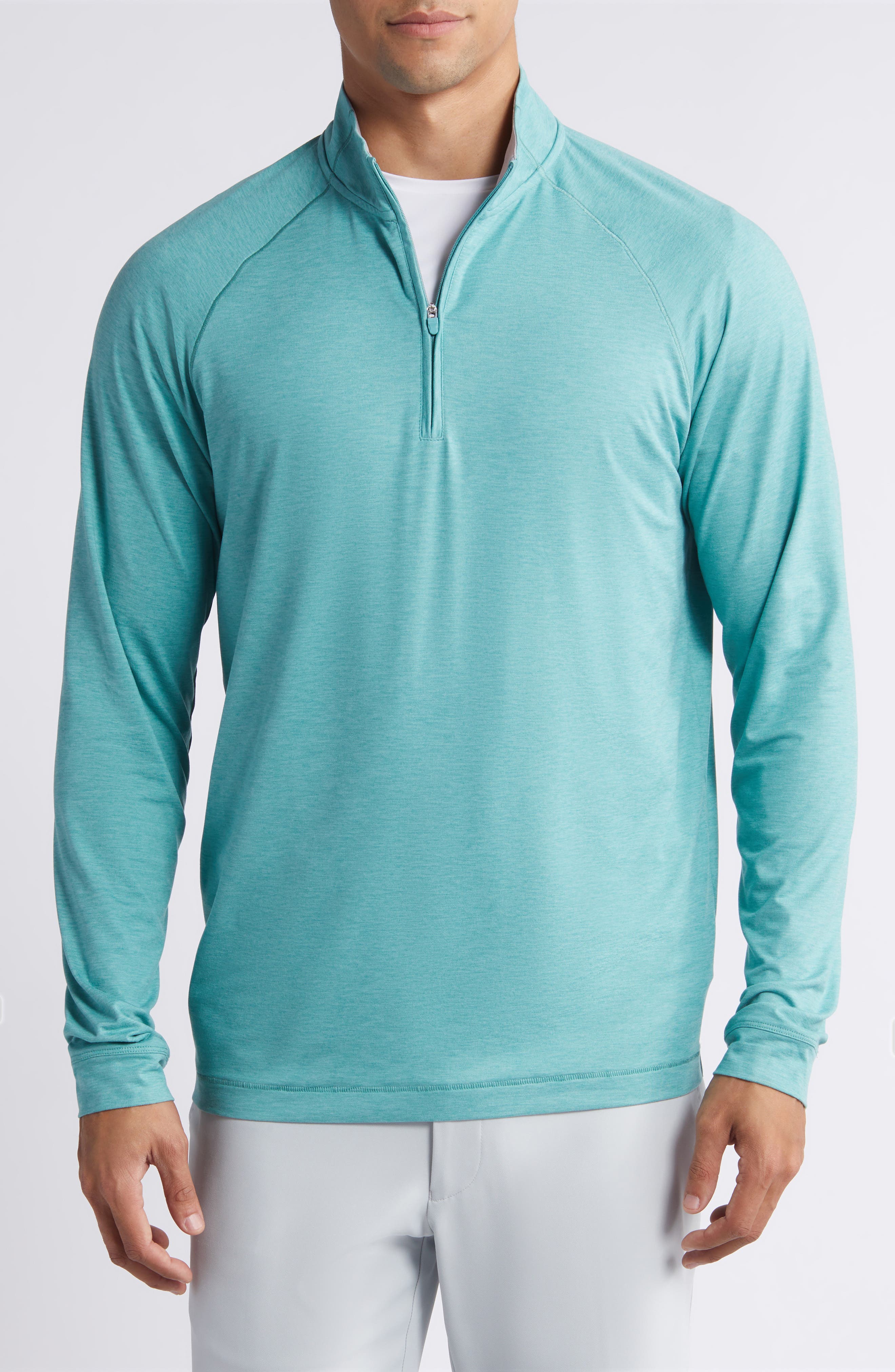 johnnie-O Freeborne PREP-FORMANCE Quarter Zip Pullover in Green Grass 