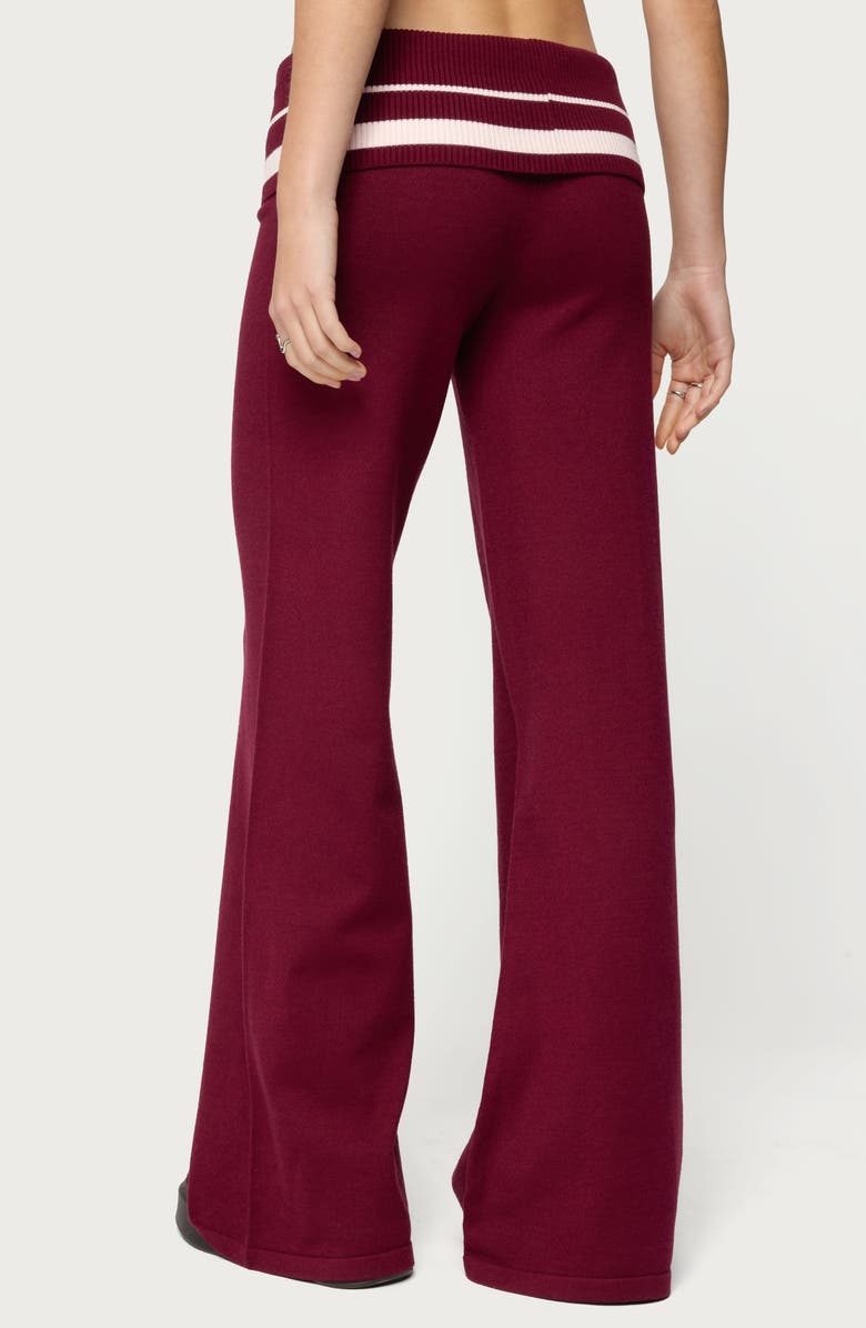 EDIKTED Kaliya Striped Foldover Sweater Pants, Alternate, color, 