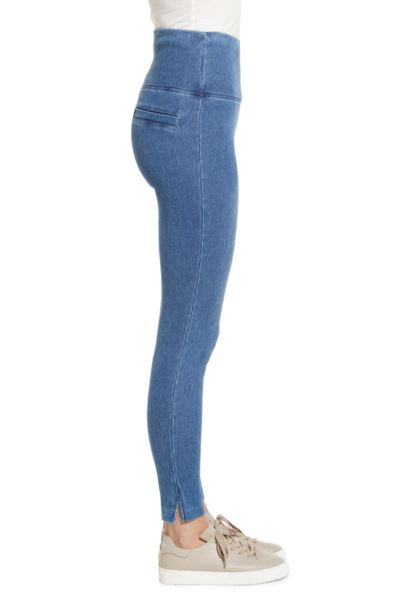 Lyssé High Waist Skinny Denim Leggings, Alternate, color, MID WASH
