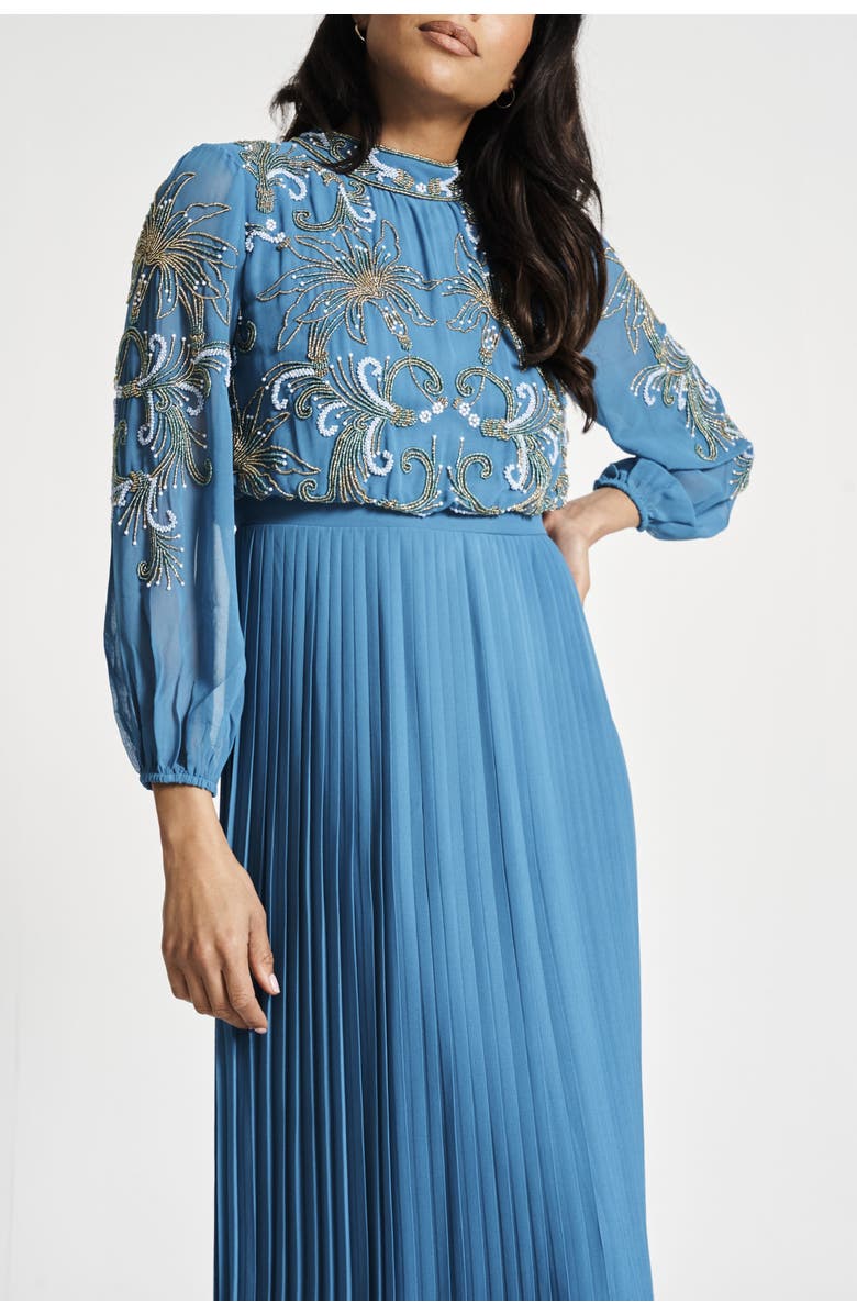 Frock and Frill Floral Embellished Gown with Pleated Skirt, Alternate, color, 