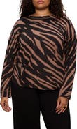 Sanctuary Zebra Stripe Crewneck Sweater