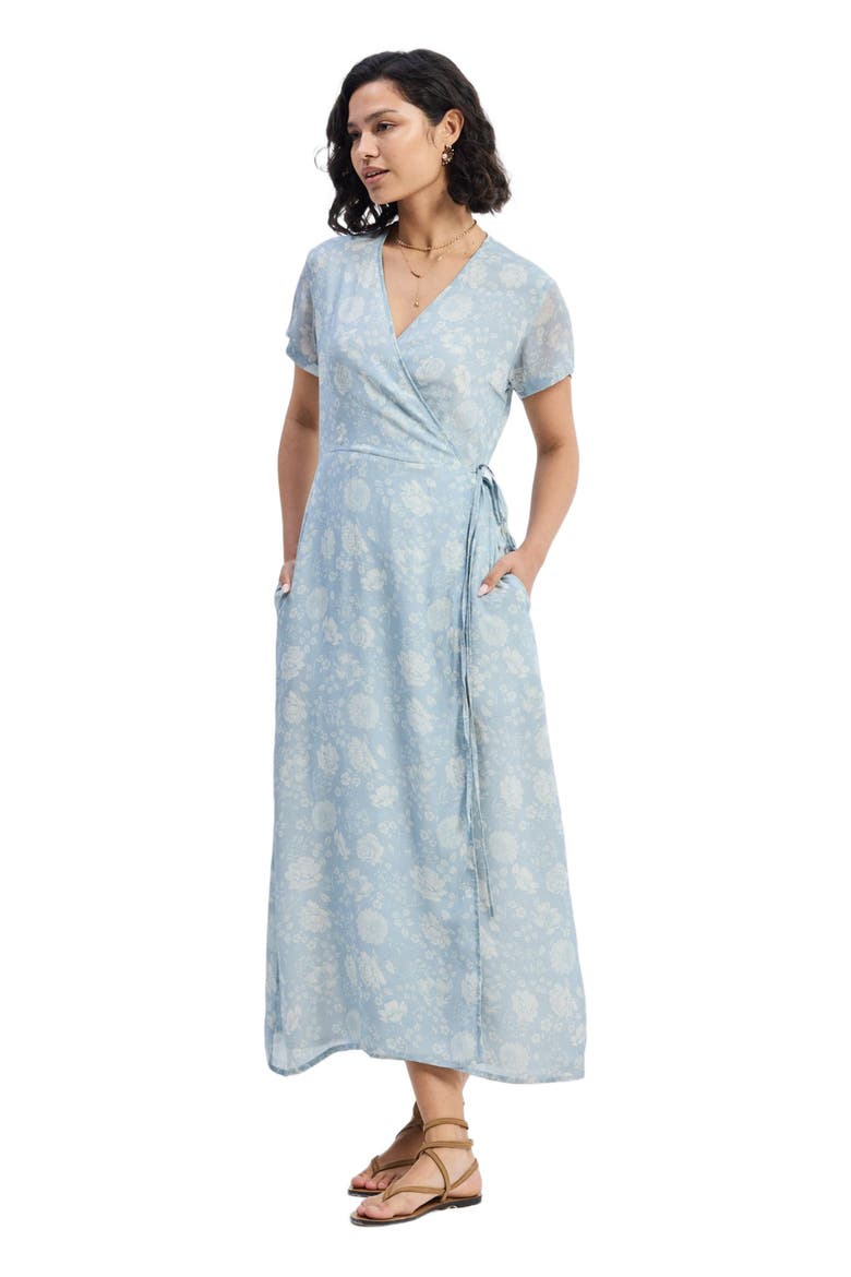 Maxi Wrap Dress in Florals, Alternate, color, Floral Whispers