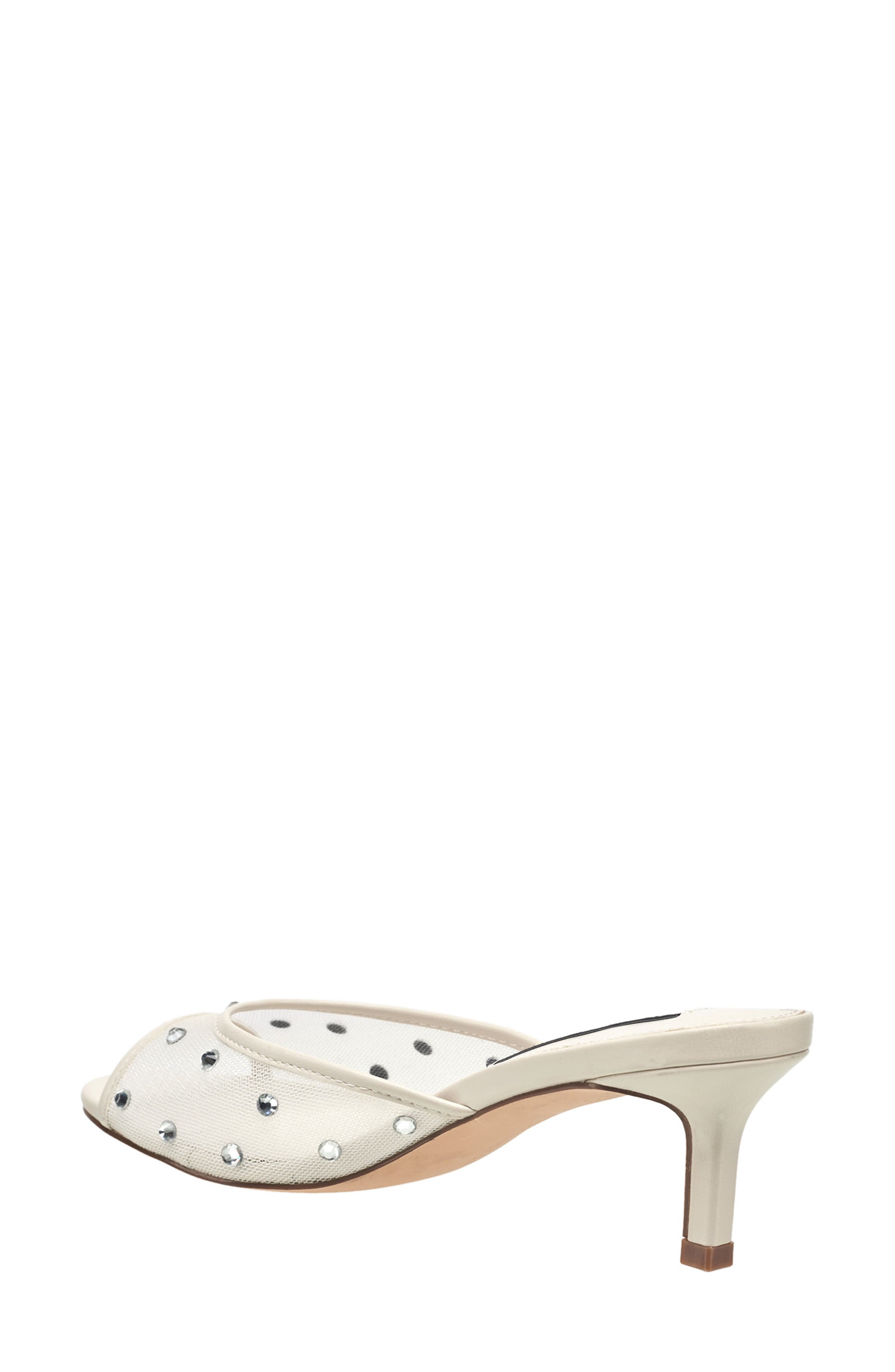 French Connection Rochelle Rhinestone Mesh Mule Sandal, Alternate, color, White