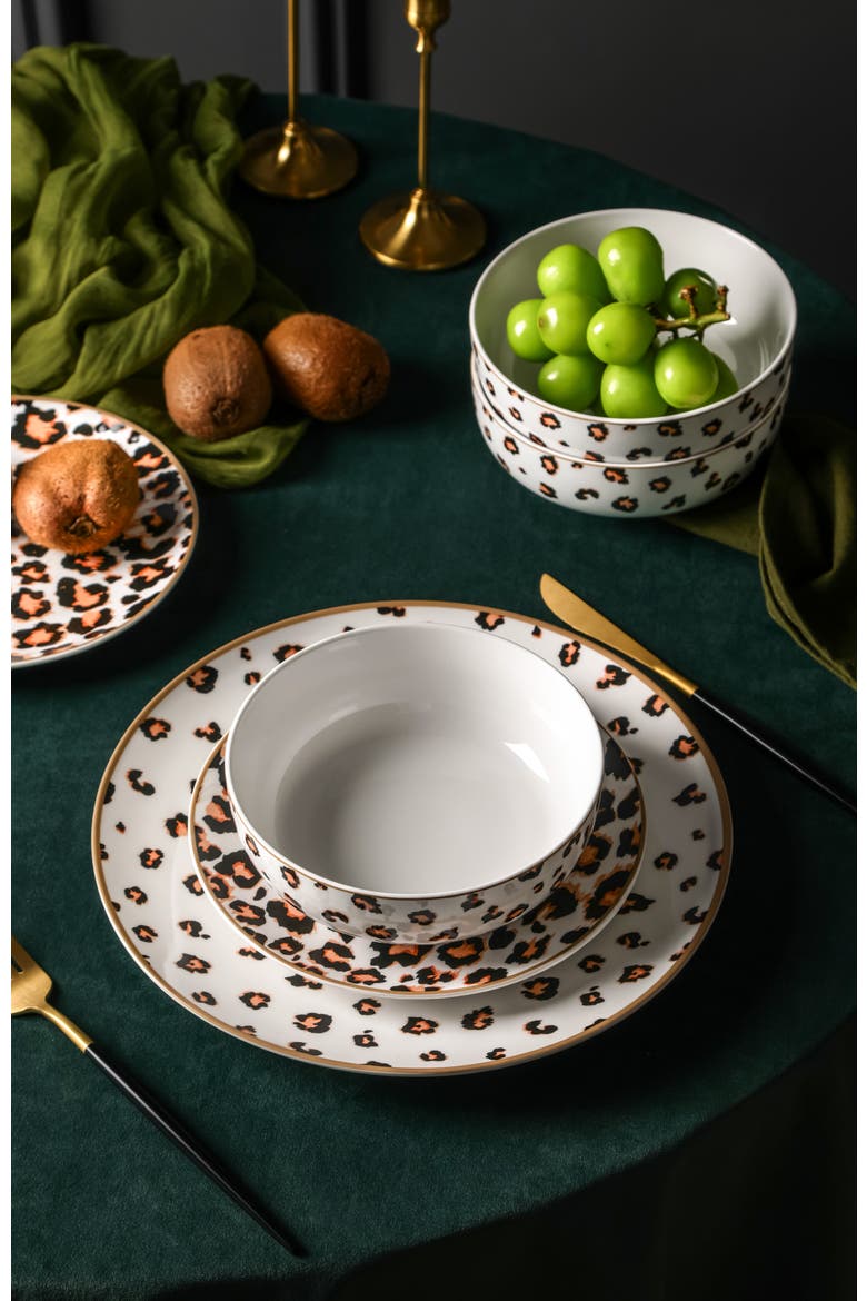 Majestic Porcelain 12-Piece Dinnerware Set, Alternate, color, Multicolored