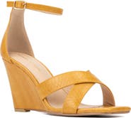Fashion to Figure Marcie Snake Embossed Wedge Sandal - Wide Width