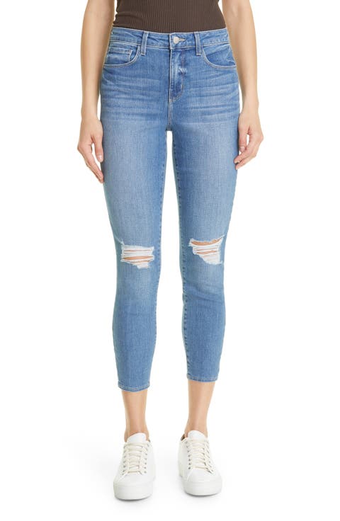 Margot Ripped High Waist Crop Skinny Jeans