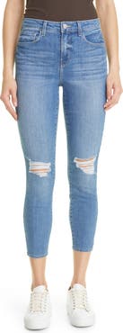 L'AGENCE Margot Ripped High Waist Crop Skinny Jeans