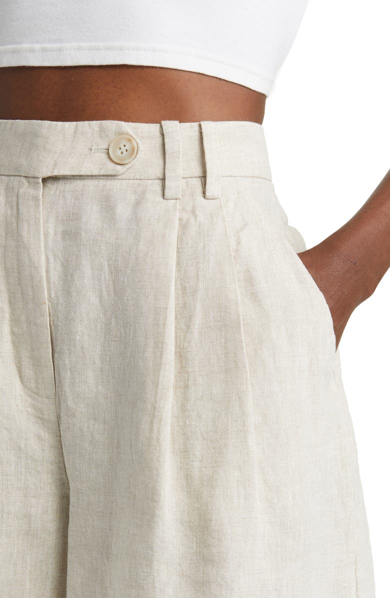 & Other Stories Releaxed Fit Linen Shorts, Alternate, color, Beige