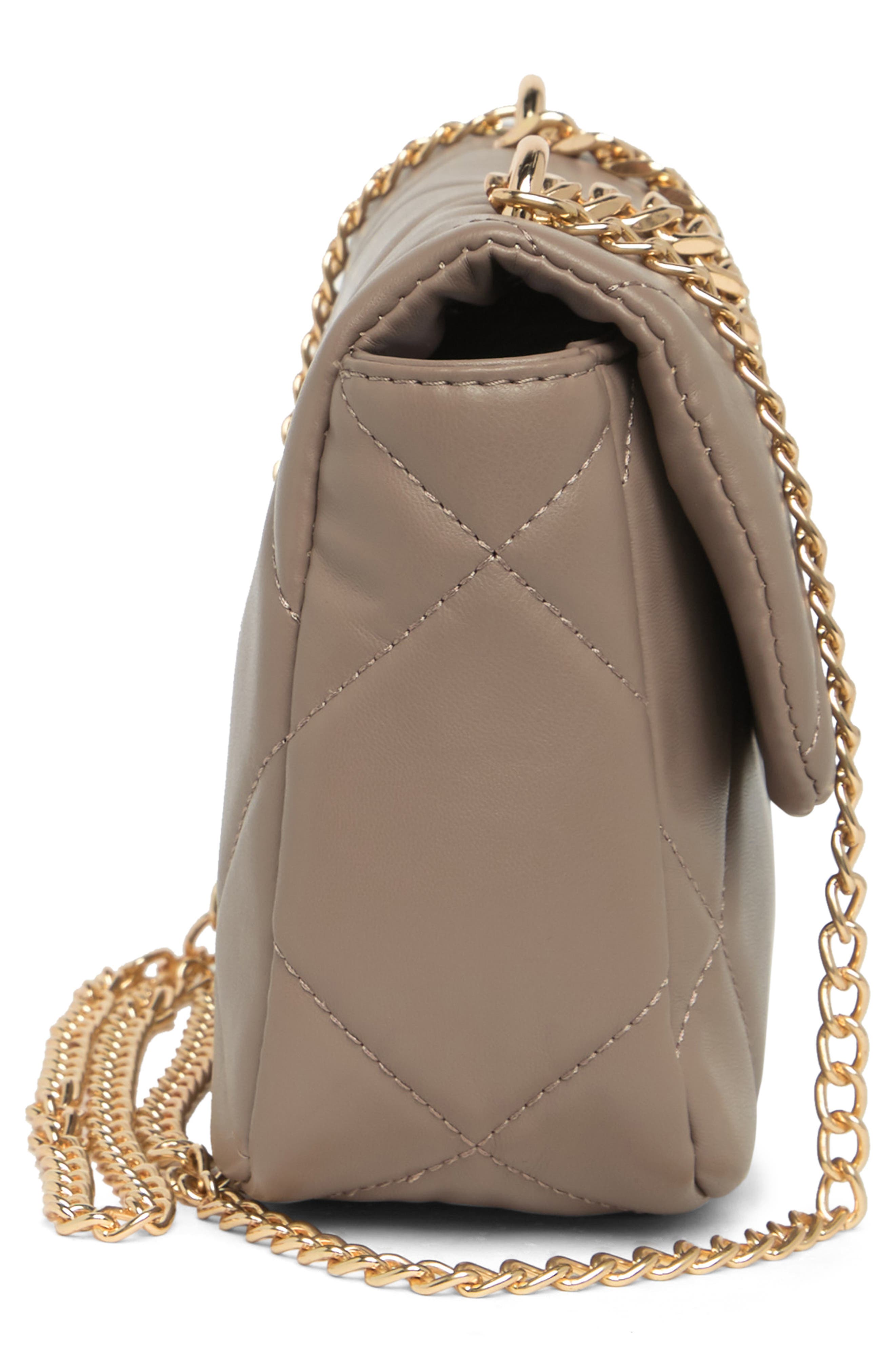 Badgley Mischka Collection Quilted Crossbody Bag, Alternate, color, Taupe