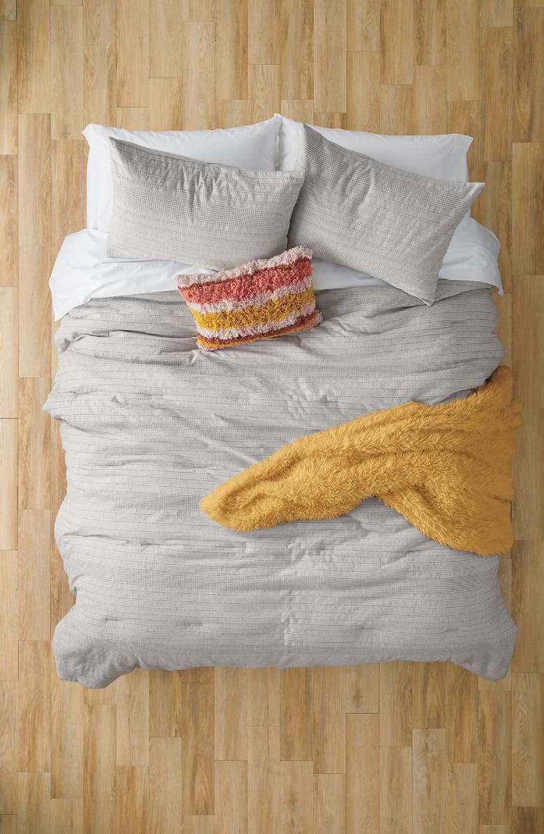 BP. Waffle Texture Stripe Duvet Cover & Sham Set, Main, color,