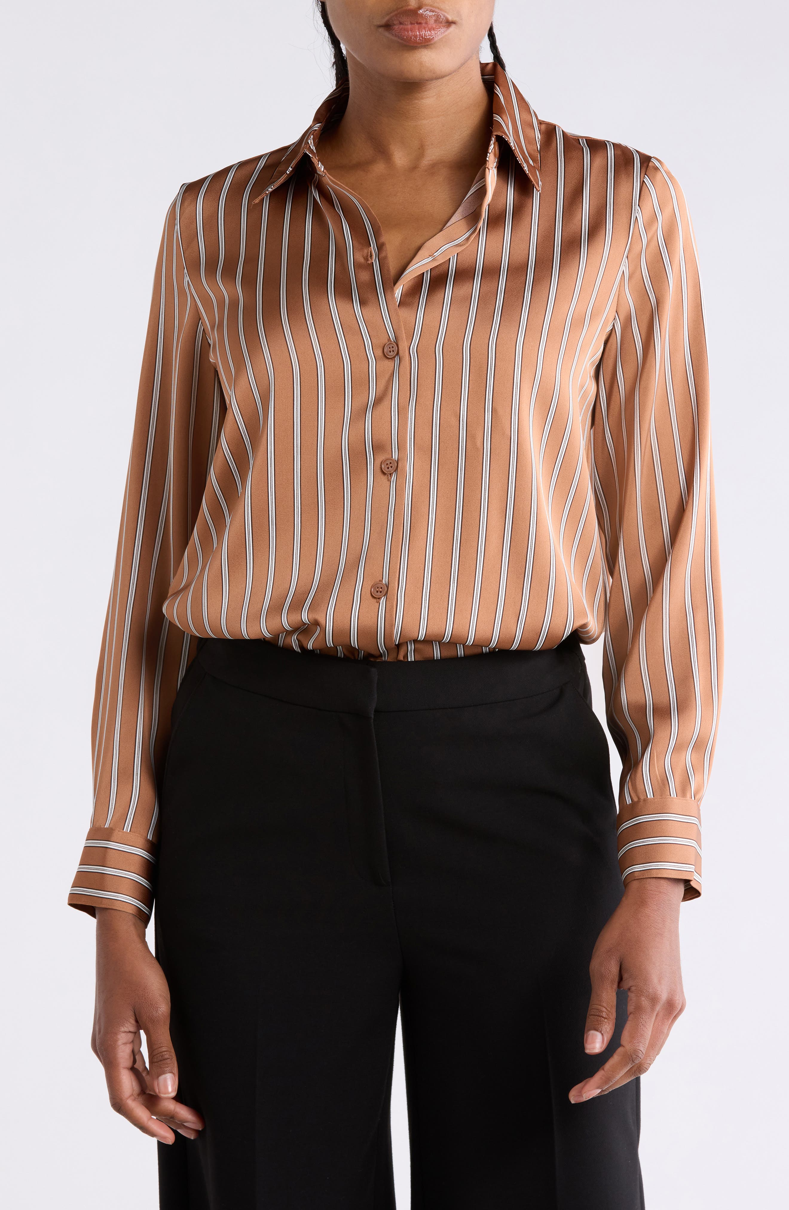 Striped Button Front Shirt