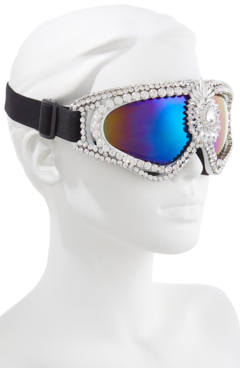 Rad + Refined Crystal Embellished Mirrored Snow Goggles, Alternate, color, 