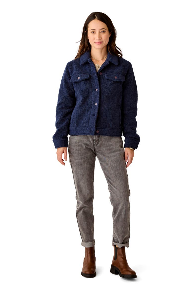 Rhea Boucle Trucker, Main, color, Navy