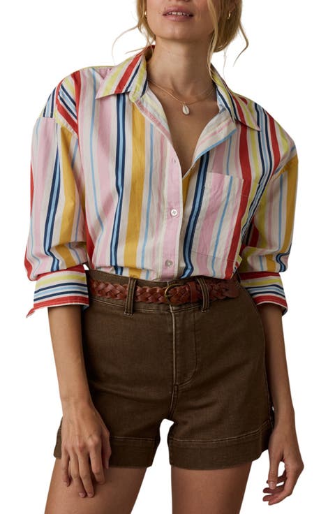 Coastal Relaxed Cotton Poplin Button-Up Shirt