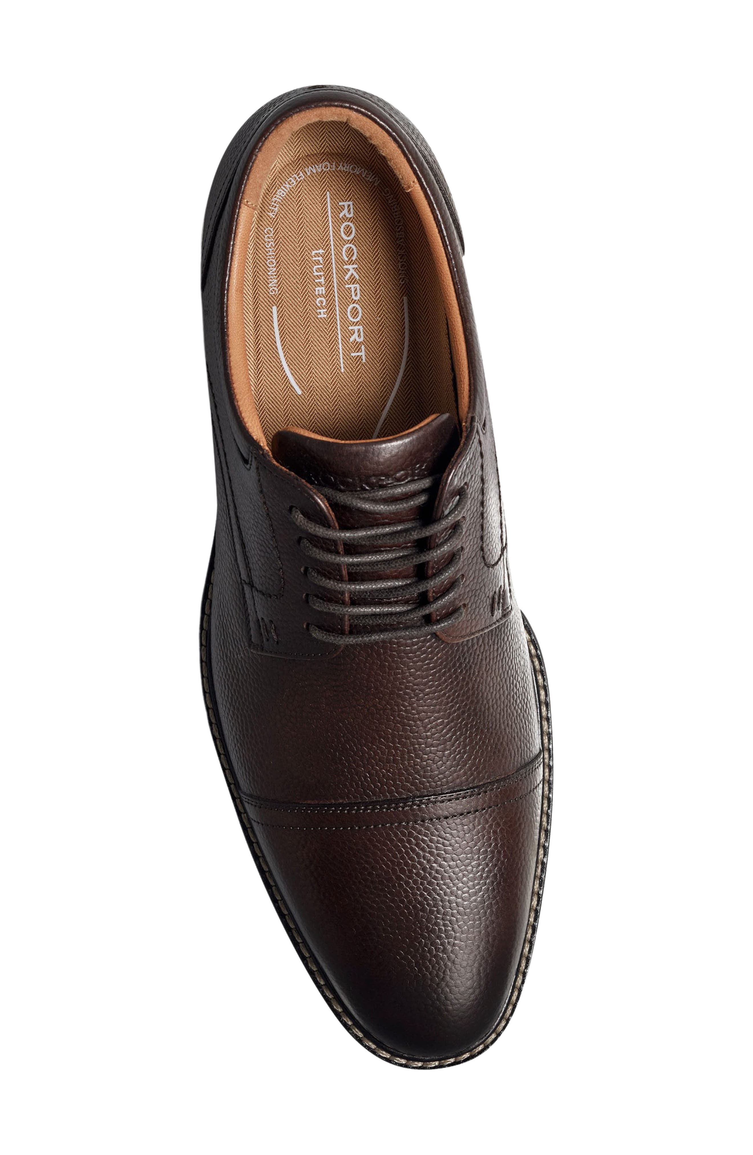 Findlay Cap Toe Derby, Alternate, color, DARK BROWN