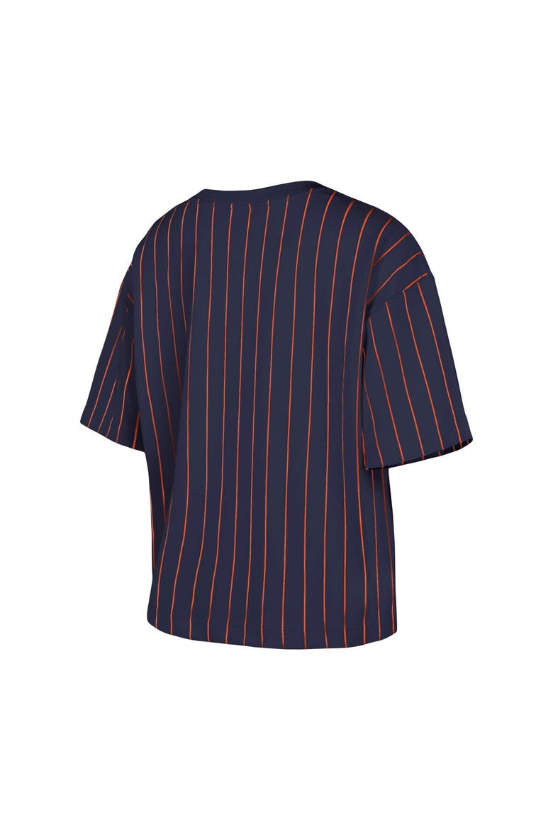Women's New Era Navy Detroit Tigers Boxy Pinstripe T-Shirt, Alternate, color, Navy