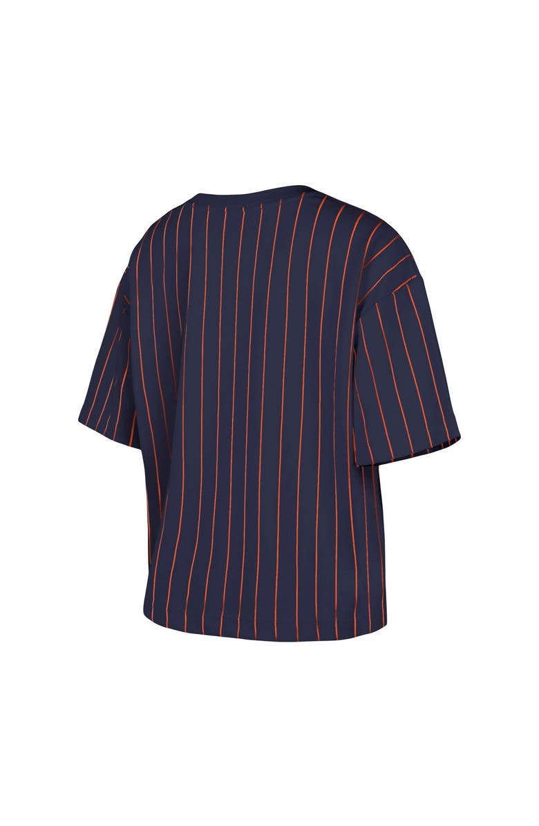 New Era Women's New Era Navy Detroit Tigers Boxy Pinstripe T-Shirt, Alternate, color, 