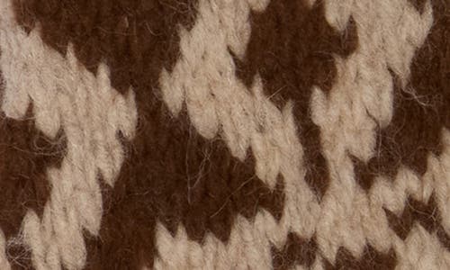 Frame Fair Isle Shawl Collar Zip Alpaca Blend Sweater In Brown