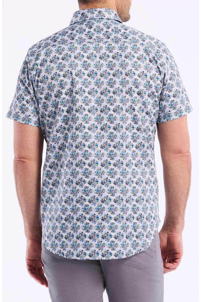 Lowndes Short Sleeve Cotton Dress Shirt, Alternate, color, BLUE