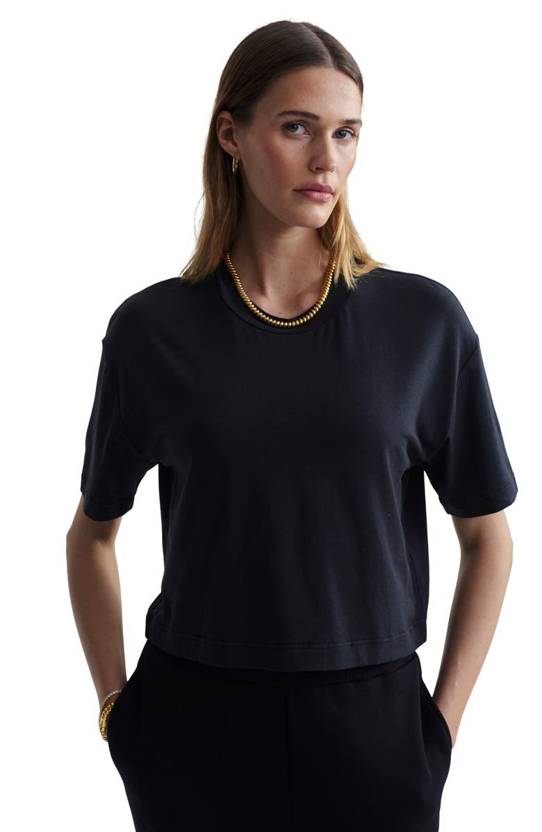 Varley Venice Easy Cotton Blend Crop T-Shirt, Alternate, color, Black