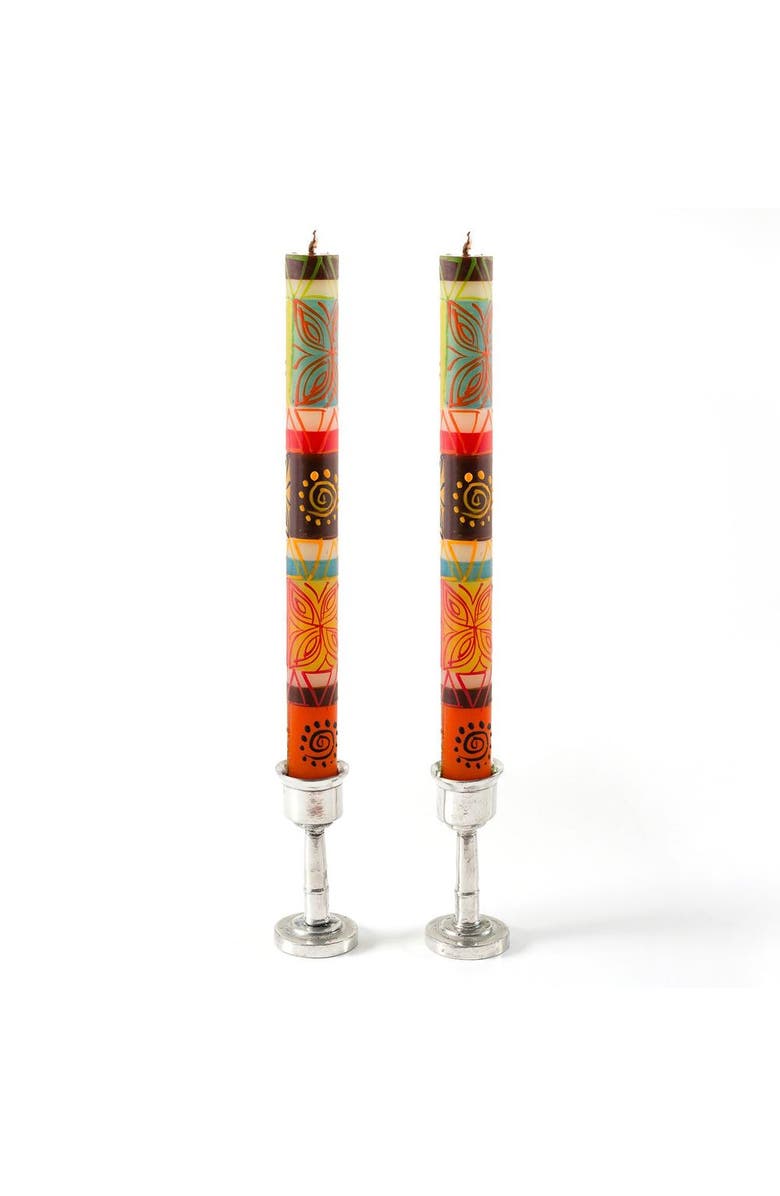 Thumbprint Artifacts Desert Rose Painted Candles - Set of 2, Main, color, Desert Rose - 9"