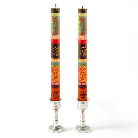 Desert Rose Painted Candles - Set of 2