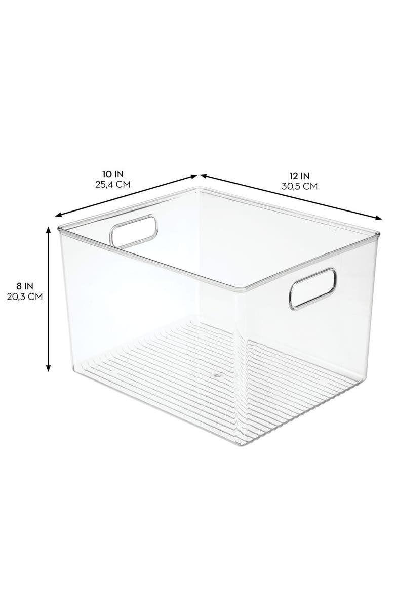 Storage Bins with Handles - Organize Kitchen, Bathroom, or Home Office - Set of 4 - Clear, Alternate, color, Clear